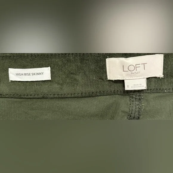 LOFT Forest Green Corduroy Skinny Pants - Picture 3 of 4